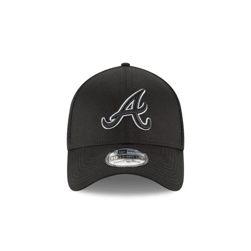 MLB Atlanta Braves Neo 39Thirty Stretch Fit (SAU5908) - Black New Era Caps